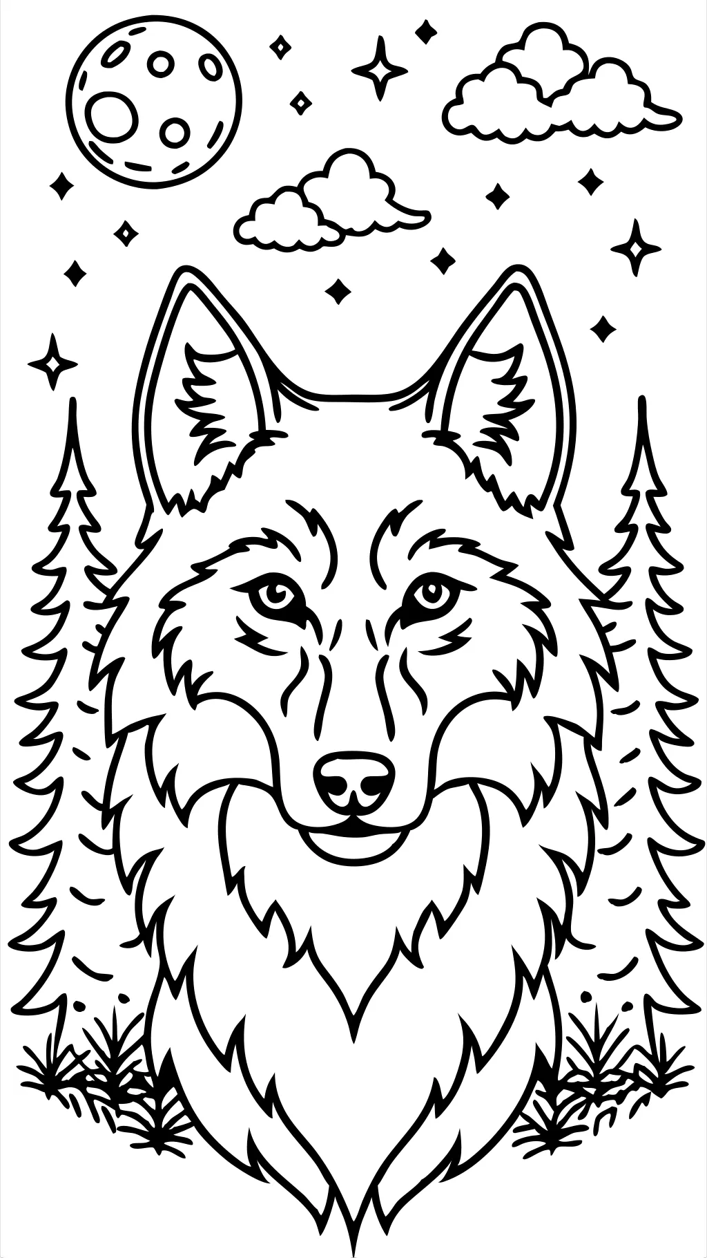 coloriages de loup imprimables